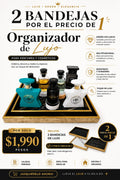 Set de Bandejas Organizadoras Mármol Negro con Dorado – 2 Piezas
