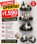 Set Organizador de Baño de 5 Piezas – Negro